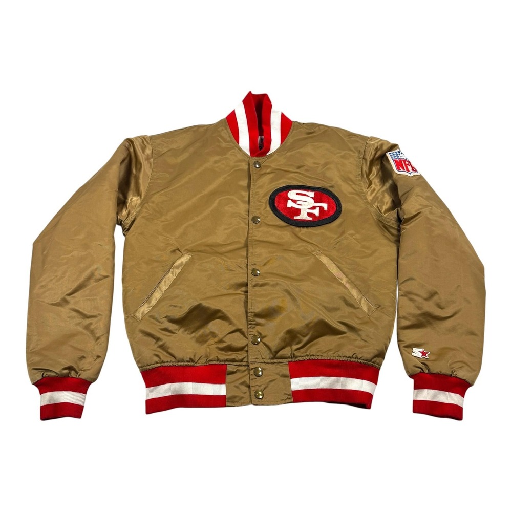 Vintage San Francisco 49ers Jacket Mens Small Gold NFL Football Starter Bomber